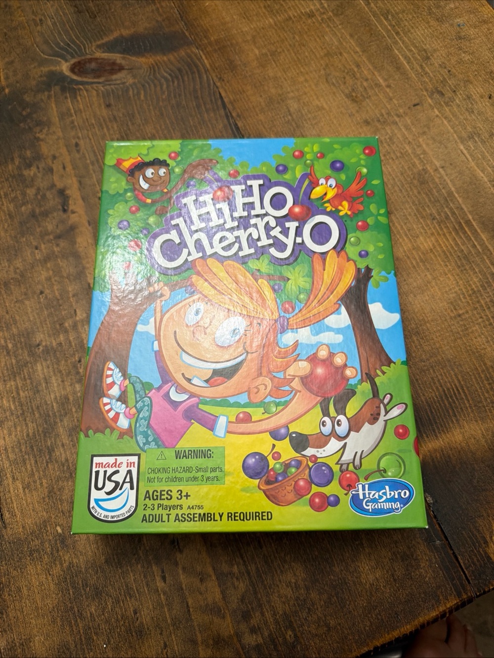 Hasbro Hi Ho Cherry-O Board Game - Bright Green Box with Blue Accents